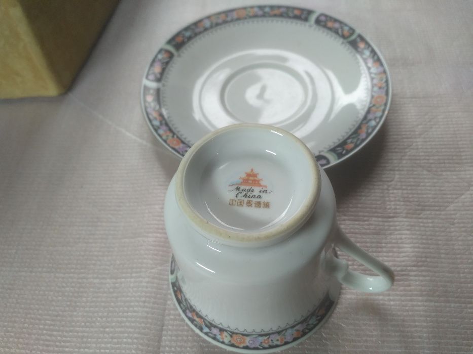 Китайский фарфор Кофейная чашка с блюдцем советских времен 6 штук Чек