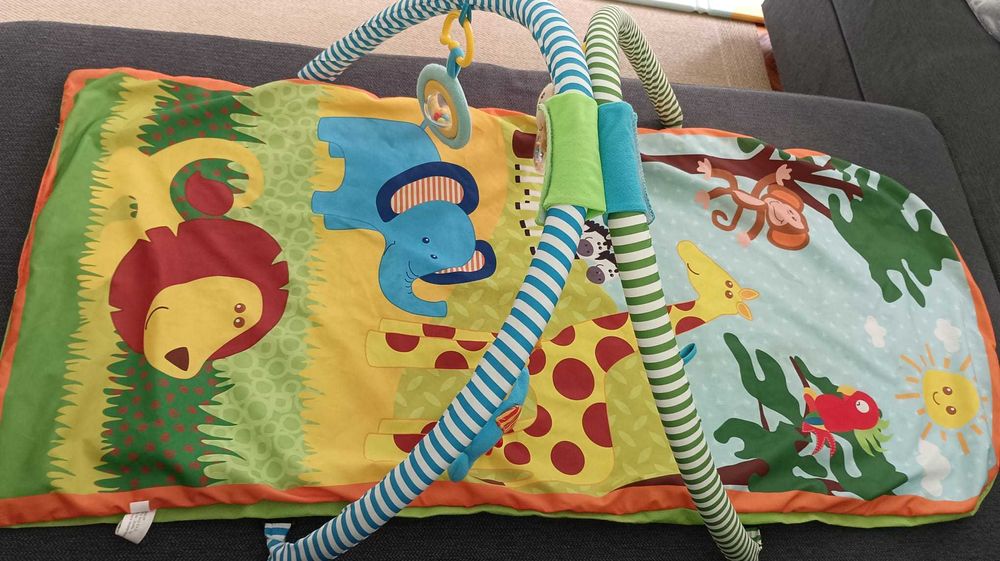 Tapete Atividades Bebé 2 em 1 Tapete e túnel