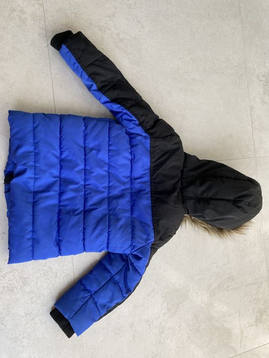 Kurtka płaszcz dziecięcy ocieplany z meszkiem pikowany