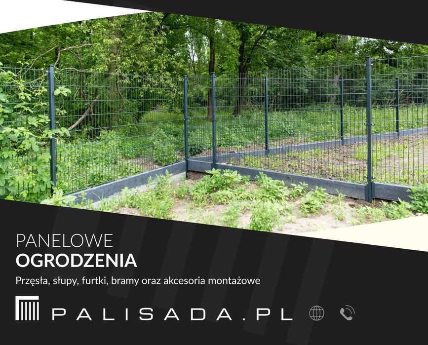 Słupek do ogrodzenia panelowego antracyt 40x60 mm DOSTAWA LUB MONTAŻ