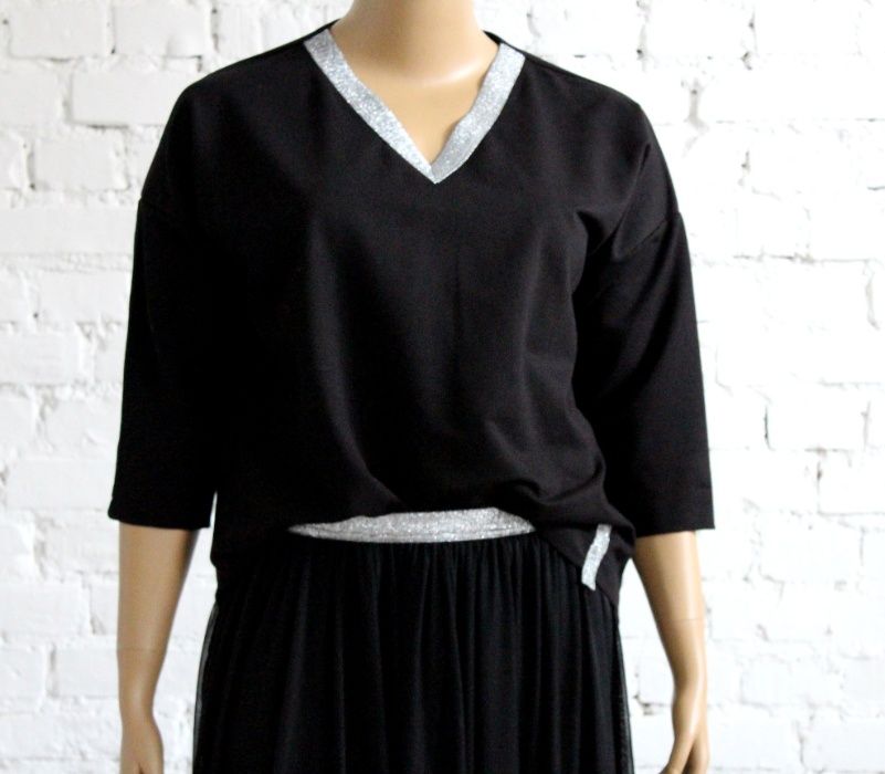 Świetna bluza ze srebrem r.3XL 44/46/48 ideał