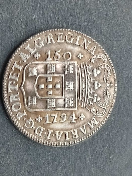 moeda de 150 reis 1794 Açores 3,70gr  23/24m/m. réplica da verdadeira