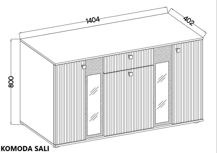 Komoda SALI MDF do salonu 140 cm NOWOŚĆ
