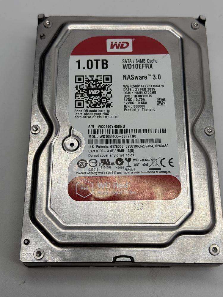WD  1.0TB Sata/ 64MB Cache NASware 3.0