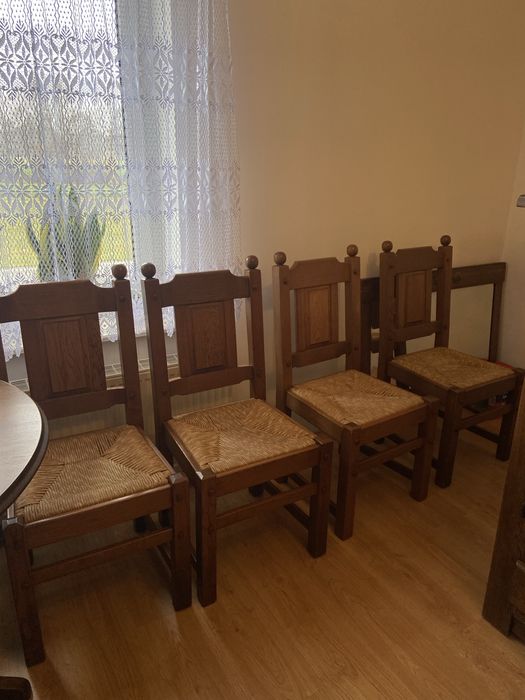 4 krzesła drewniane - dębowe