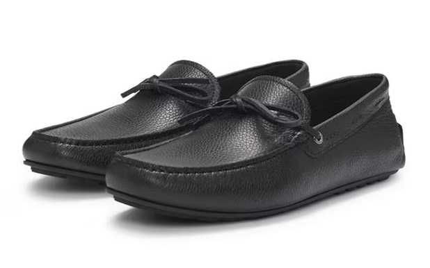 HUGO BOSS skórzane męskie mokasyny NERO /BLACK NOWE