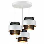 Lampa Wisząca Żyrandol GLAMOUR Biała Czarna Złota