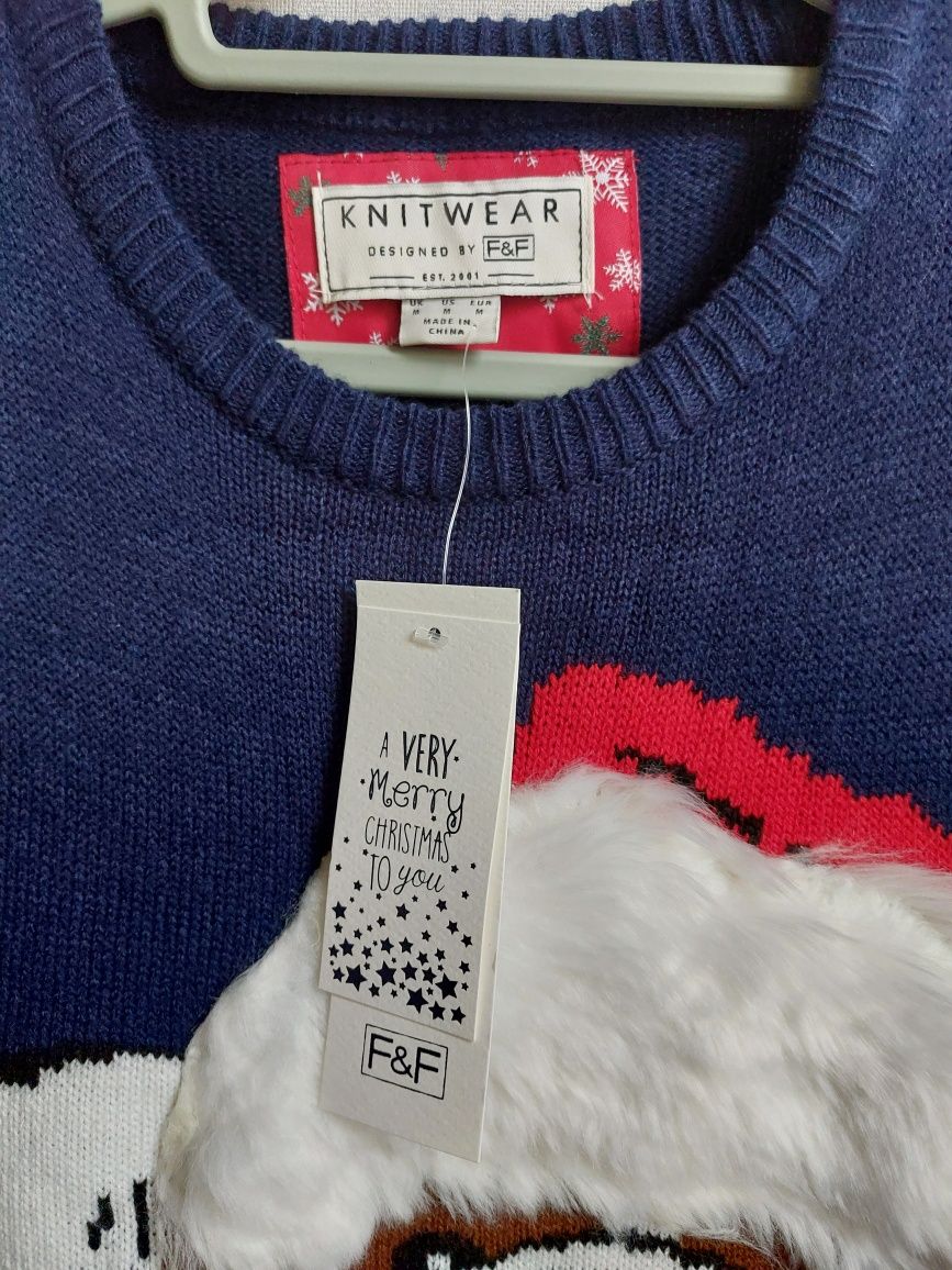 Sweter świąteczny z buldogiem unisex, roz. M