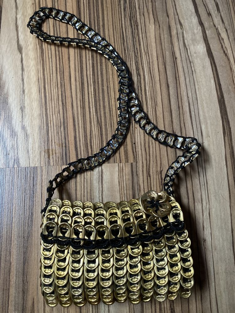 Recykling eko handmade torebka z części od puszek
