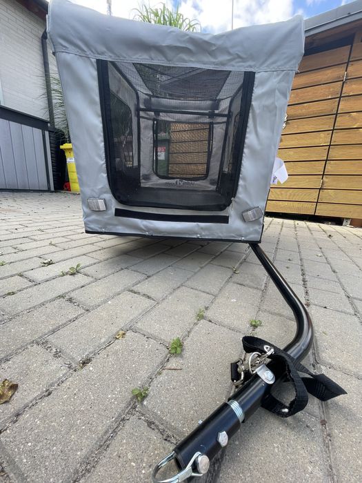 Przyczepka rowerowa dla psa XL szara