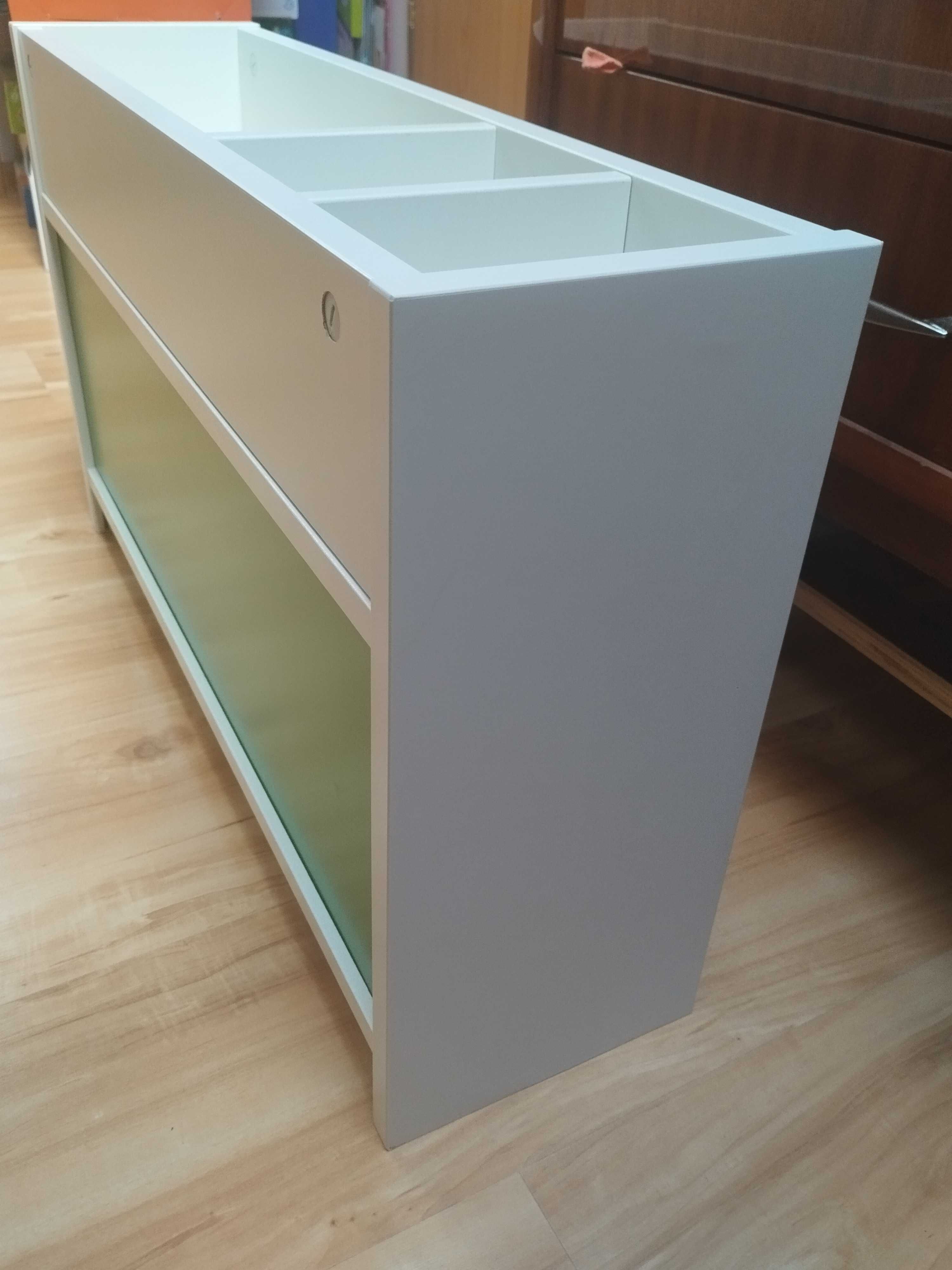 Nadstawka na biurko Ikea Pahl biało-zielona