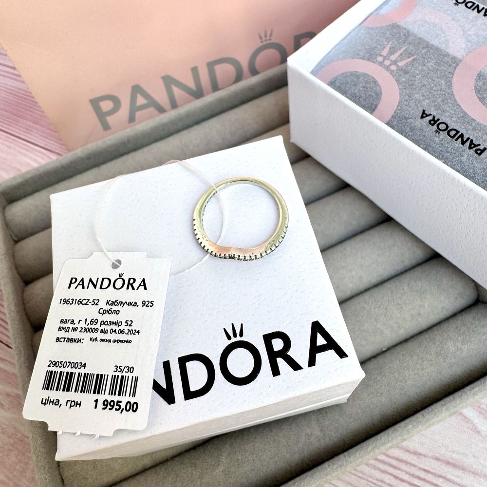 Каблучка Пандора Кільце Pandora «Сяюча Wishbone» нова оригінал срібло