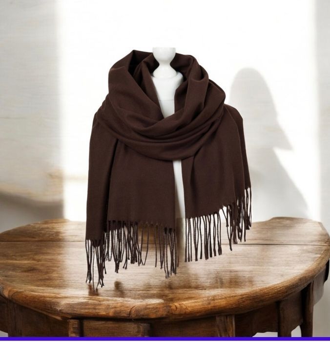 Nowy brązowy damski szalik modny elegancki