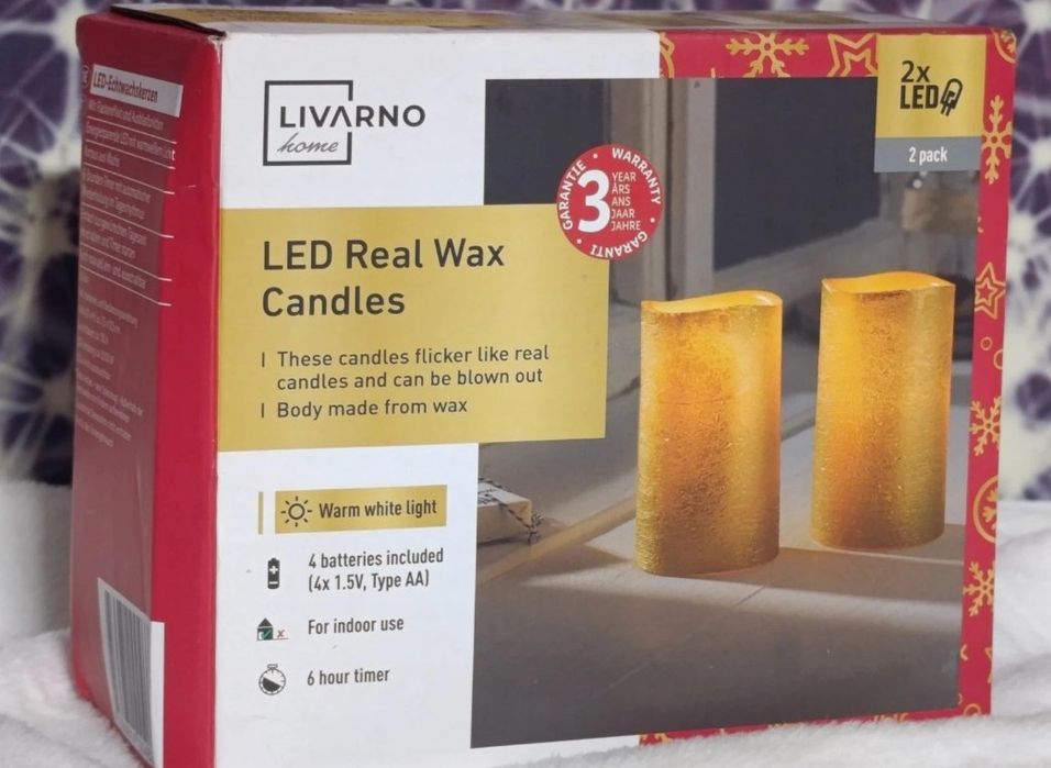 Livarno Home – Zestaw 2 świec LED z prawdziwego wosku
