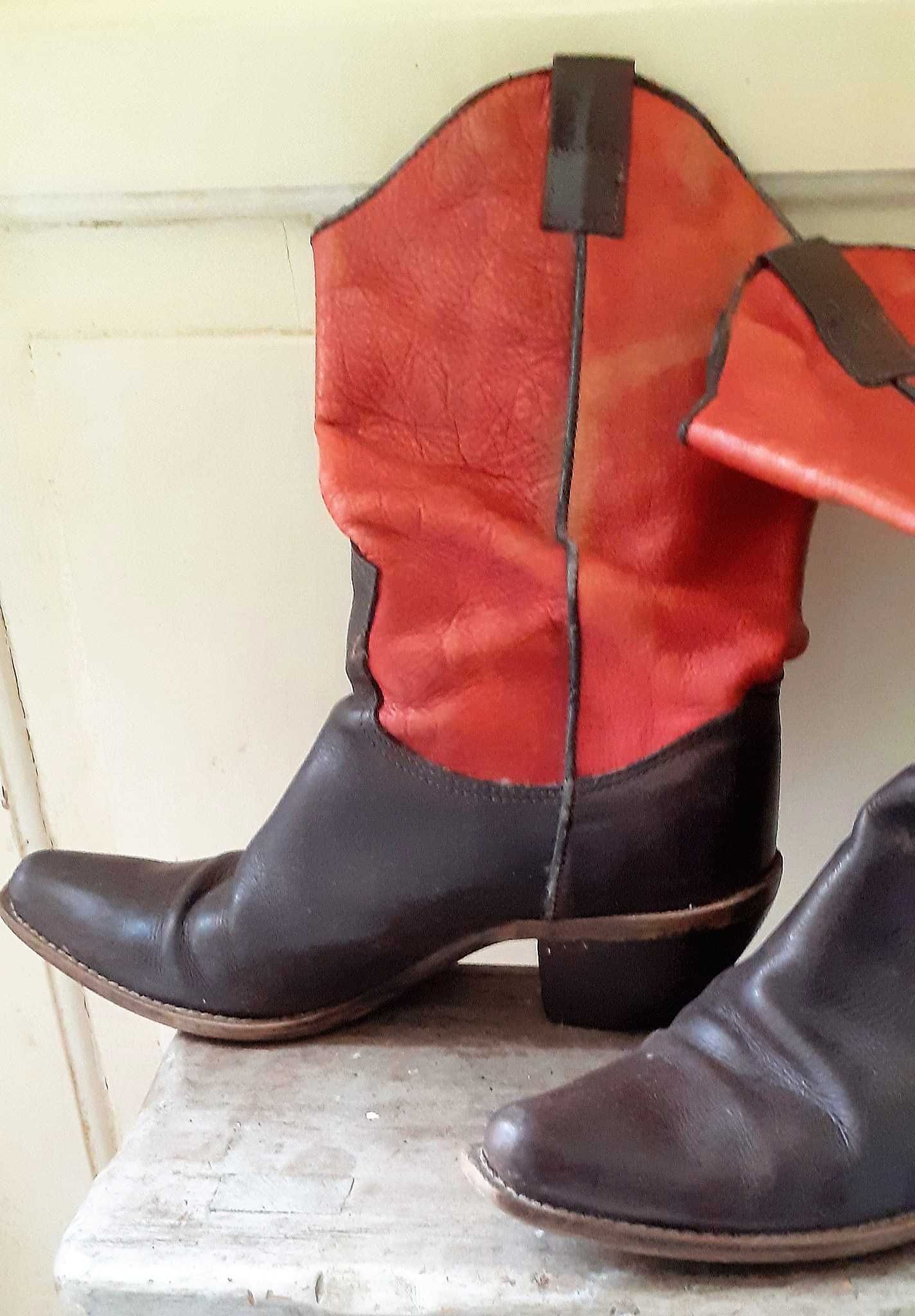 Vintage!!! Botas tipo cowboy mulher. Alta qualidade.