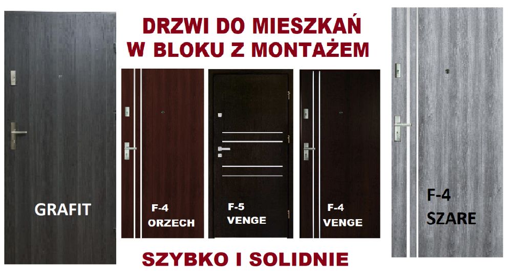 DRZWI wejściowe do mieszkania z montażem zewnętrzne, wewnątrzklatkowe