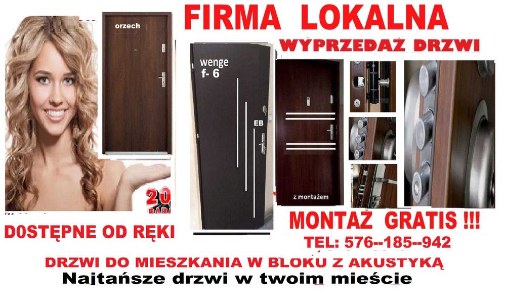 Drzwi ZEWNĘTRZNE z montażem GRATIS ,drewniane i metalowe