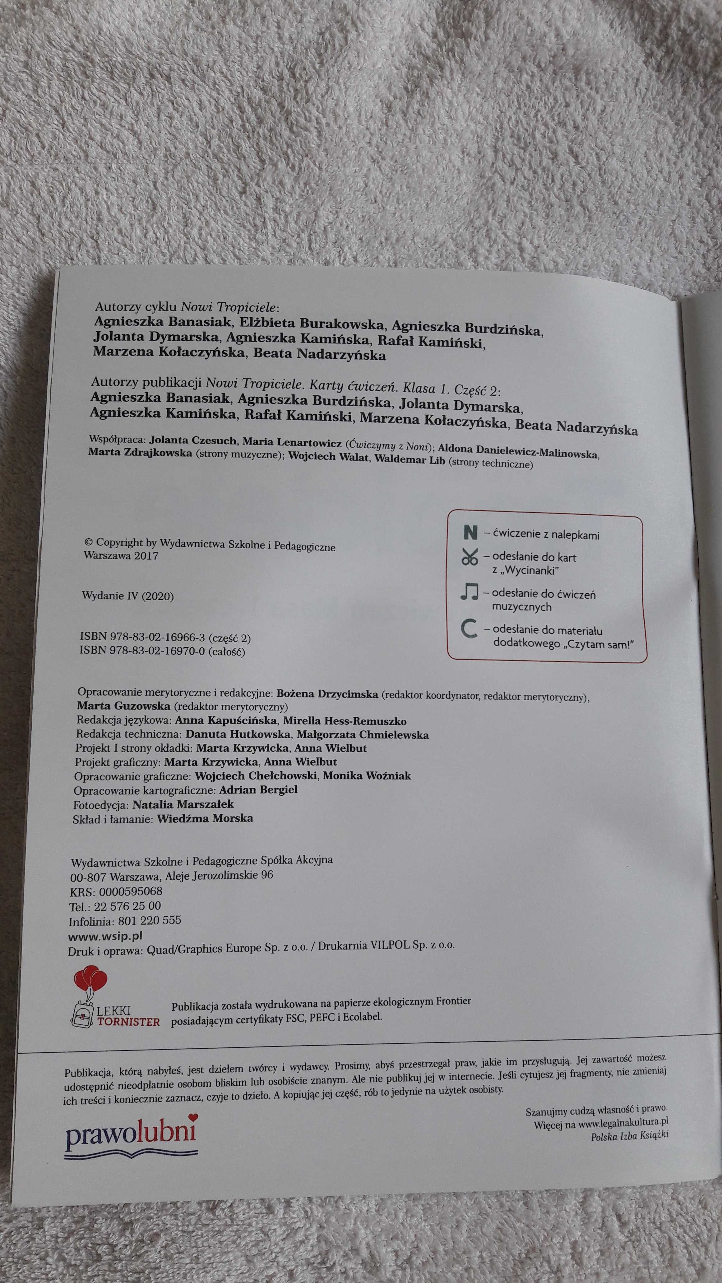 Nowi Tropiciele karty ćwiczeń klasa 1 WSiP rok wydania 2020