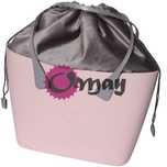 organizer OBAG URBAN worek Szary Welur Velvet komin 2 kieszenie OMAY