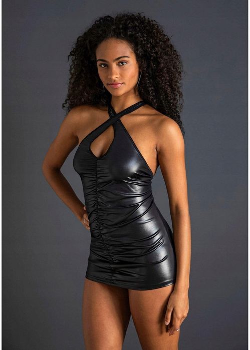 Venus koszulka nocna sexi czarna z marszczeniem 44/46.