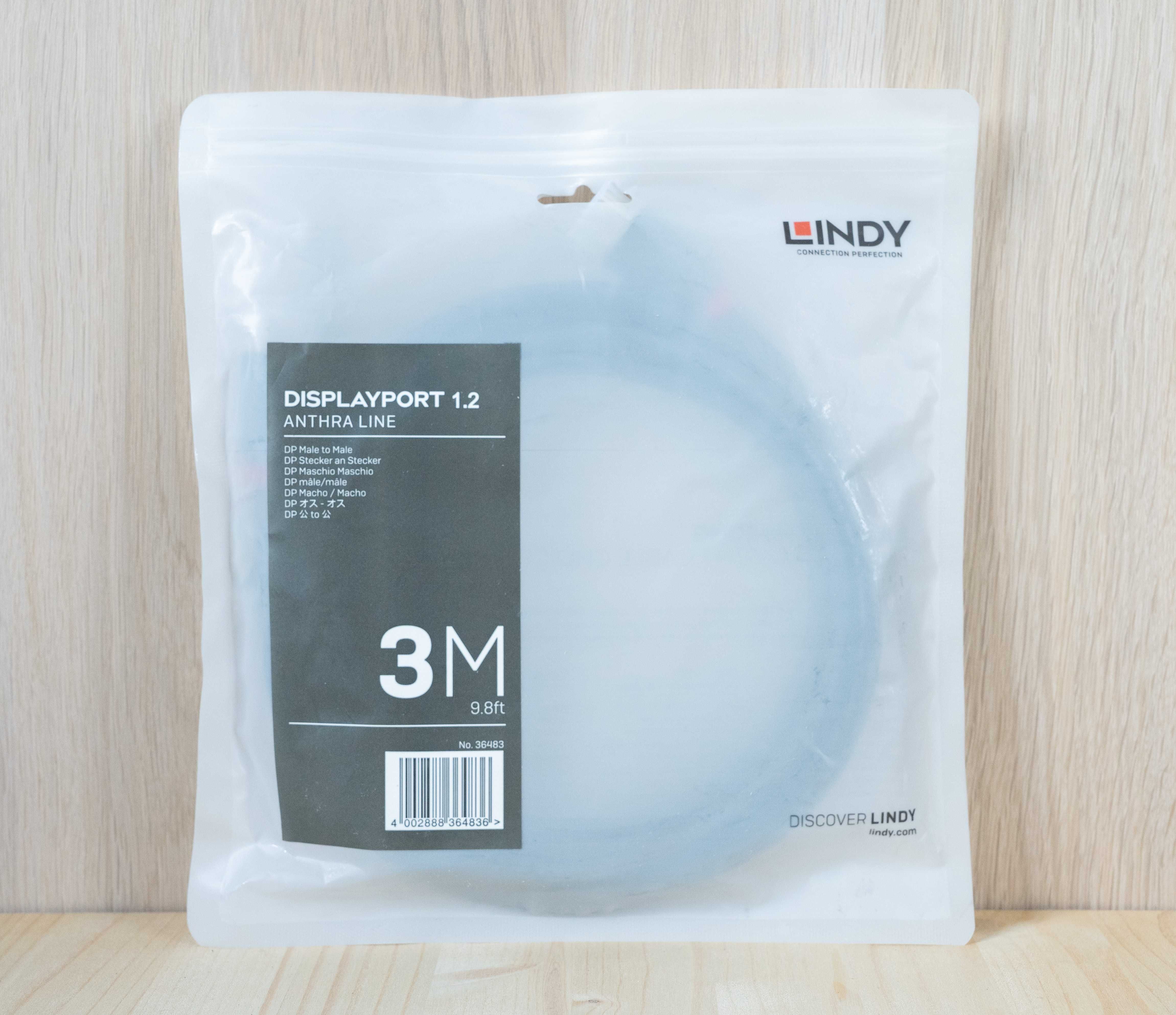 Kabel Displayport 1.2 Lindy Anthra Line 3m pierwsza sztuka