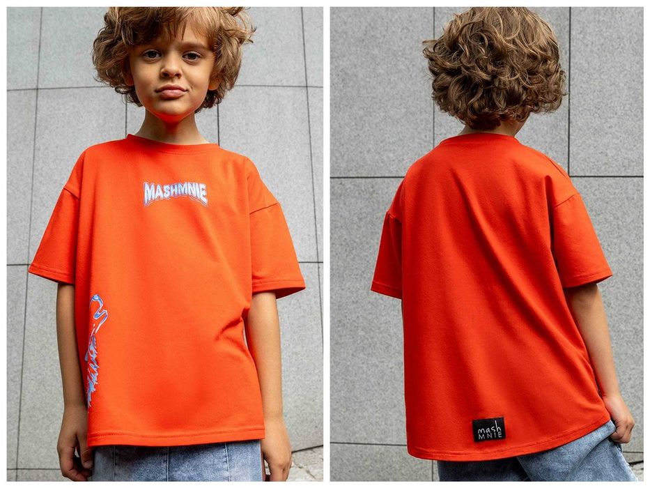 T-shirt dziecięcy MASHMNIE – bawełna, Polska marka, rozm. 116/122.