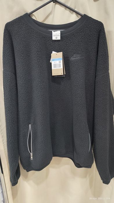 ОРИГІНАЛ Світшот  Nike оверсайз Sherpa  FB8378-010 р.М демісезон чорна