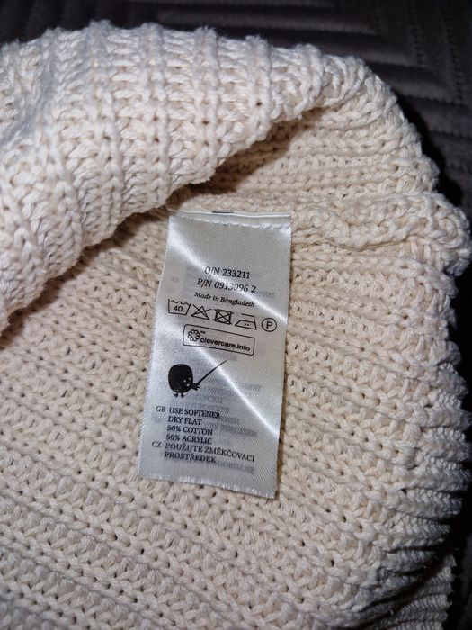 Monki XS 34 krótki sweter z półgolfem bawełna akryl