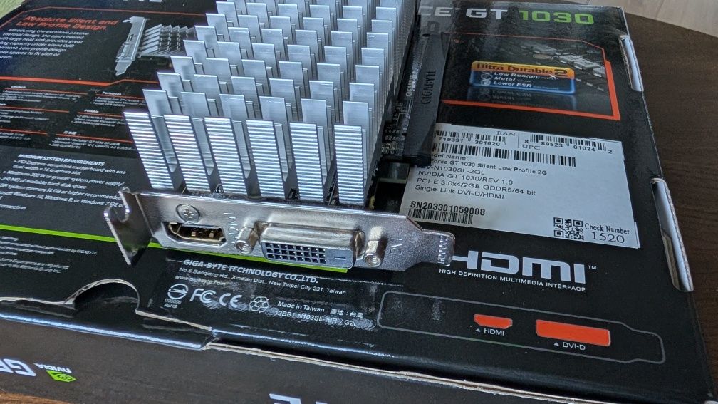 Karta graficzna Geforce GT 1030 Silent Low Profile 2G