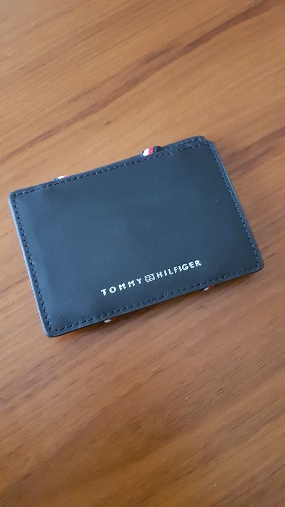 Tommy Hilfiger Etui na karty ze skóry naturalnej portfel męski