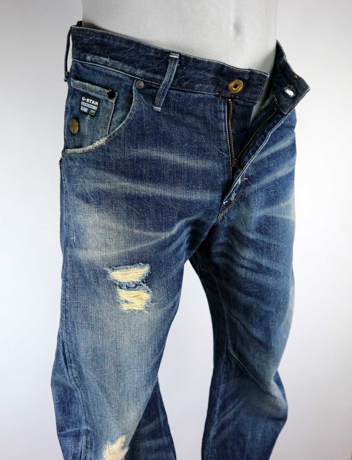 G-Star Raw Arc 3d Loose Tapered spodnie jeansy W30 L32 pas 2 x 40,5 cm