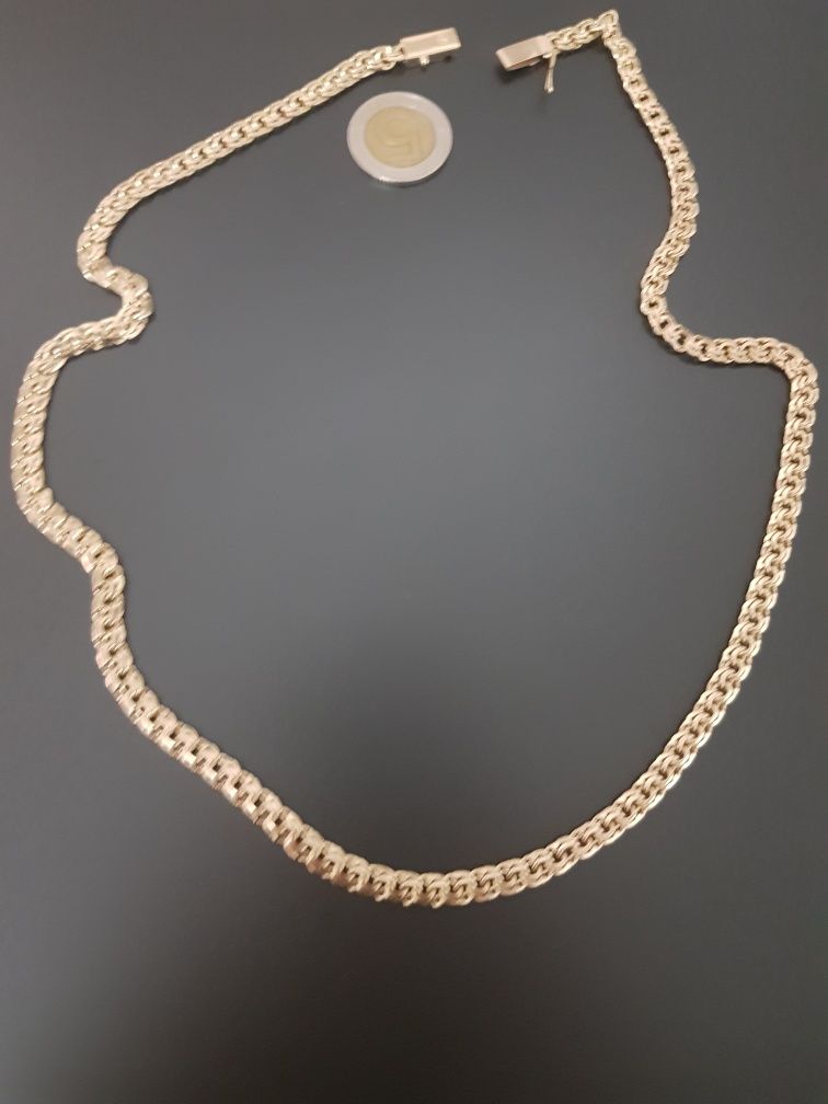 Złoty łańcuszek garibaldi galibardi soczewka 39,8 gr 14K 585