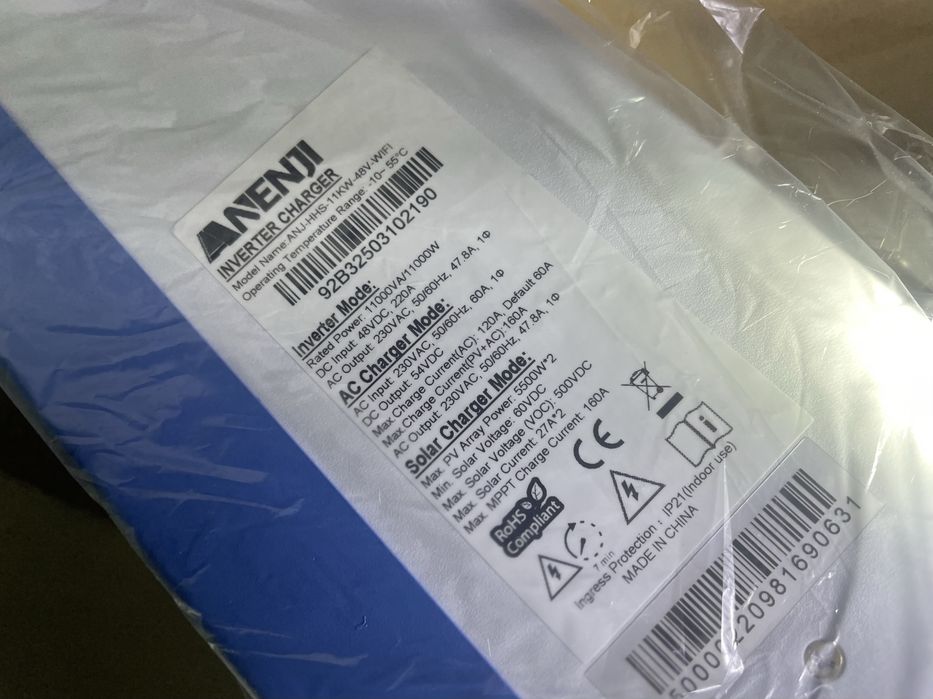 Anenji 11Kw OffGrid48vMODEL 27A Polska instr WiFiwbudowaneDostępny