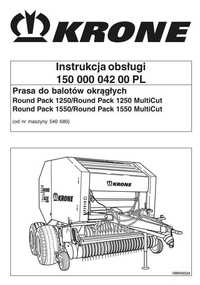 Instrukcja obsługi prasy Krone Pack 1250, 1550 w jz. polskim