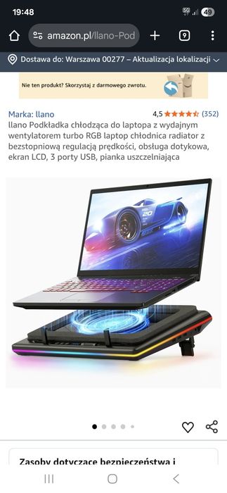 Podkładka chłodząca pod laptop