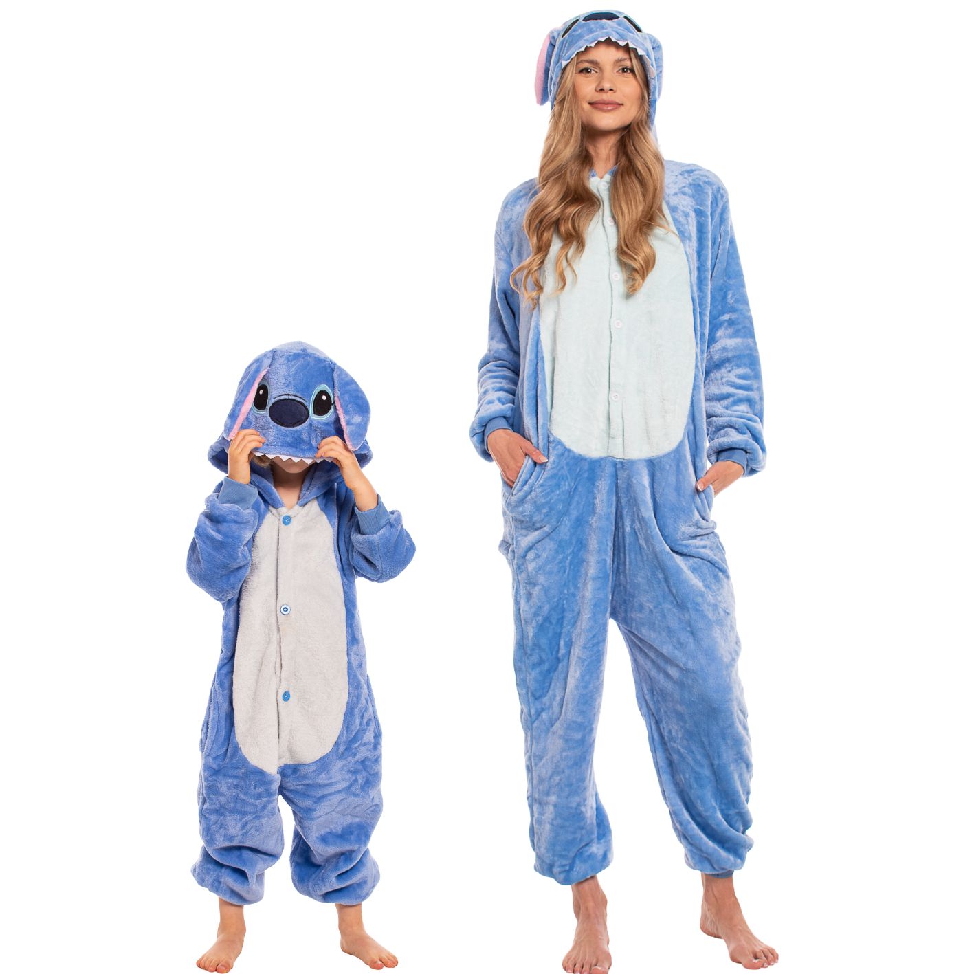 Piżama Dla Dzieci Kigurumi Onesie Kostium Stich Niebieski 135-145 cm