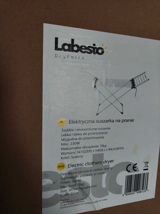 Nowa suszarka elektryczna na pranie Labesto