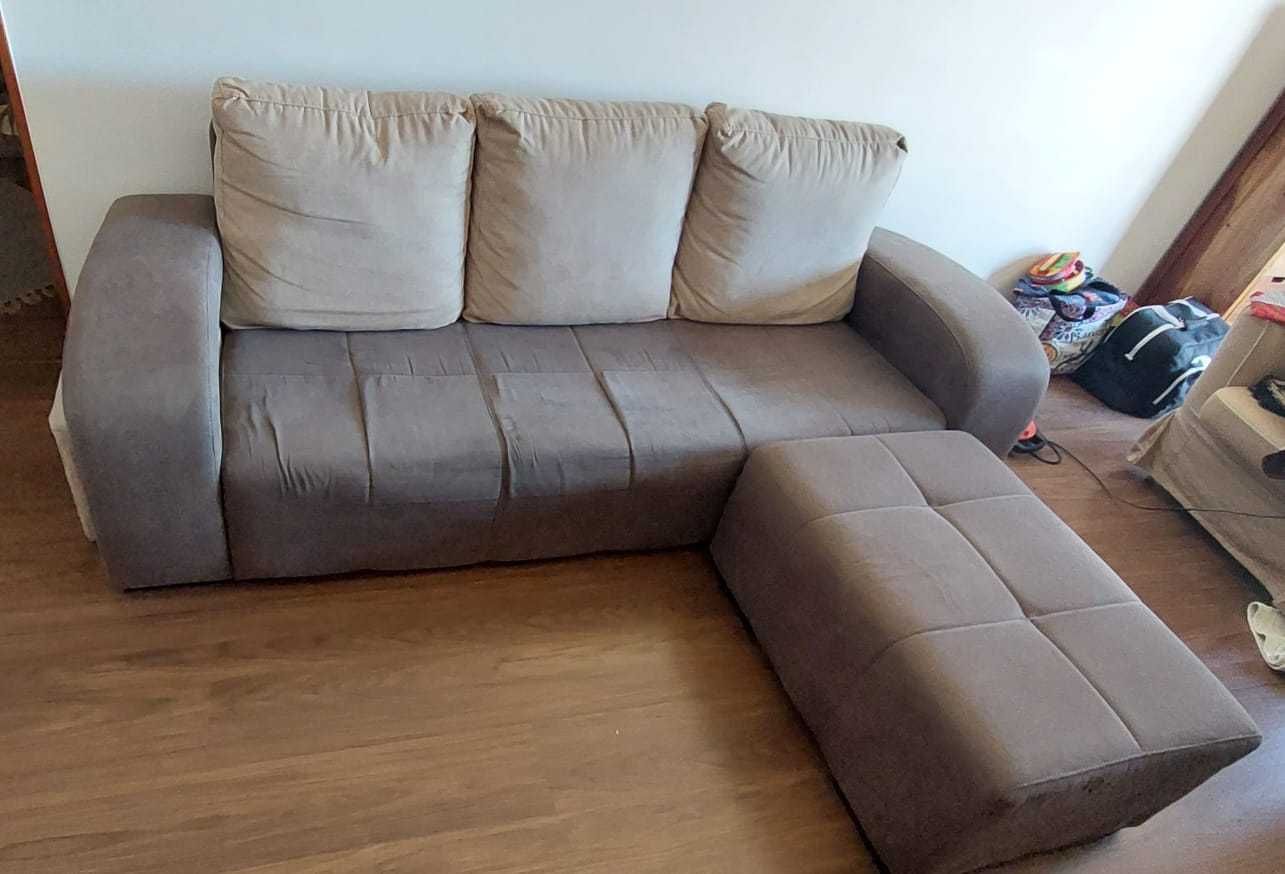 Sofá 3lugares  chaise longue amovível