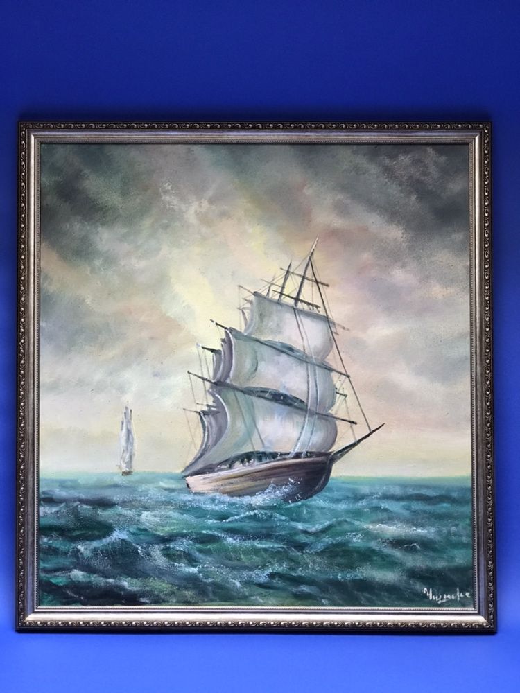 Картина Парусник Корабль Океан Масло / Холст 60 х 65 см