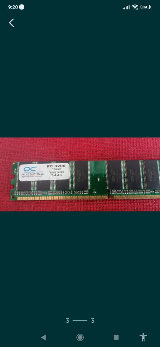 Ramy do komputera 1 GB DDR 400 2 sztuki