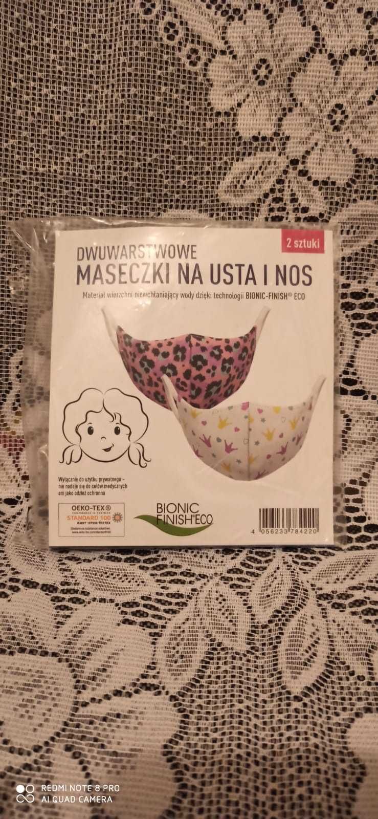 Nowe Maseczki ochronne dziewczęce materiałowe