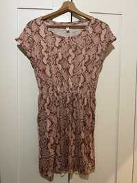 H&M Dżersejowa sukienka XS/S wzór wąż