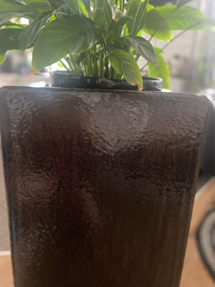 Donica ceramiczna 80 cm brąz