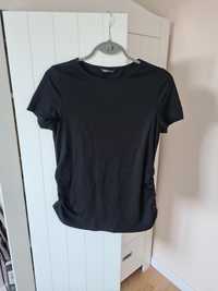Bluzka T-shirt ciazowa czarna marszczenia M