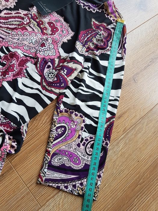 42 XL 40 L Select ! Hermann Lange sukienka kopertowa z wzorem koktajlo