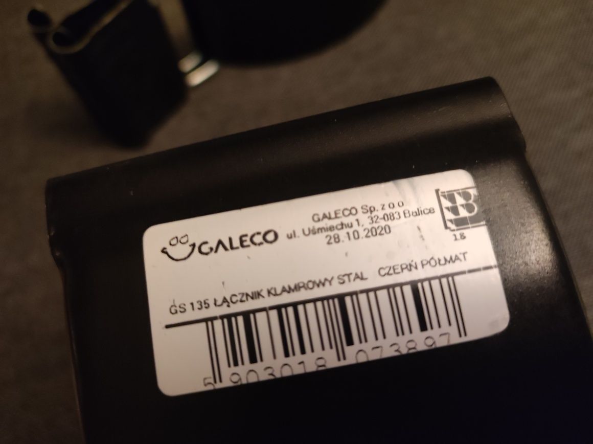 Galeco Stal czarny półmat łącznik klamrowy