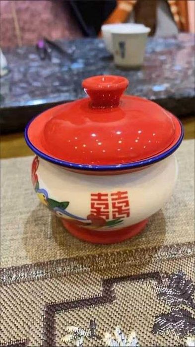 chávena chinesa Estampado floral novo em folha