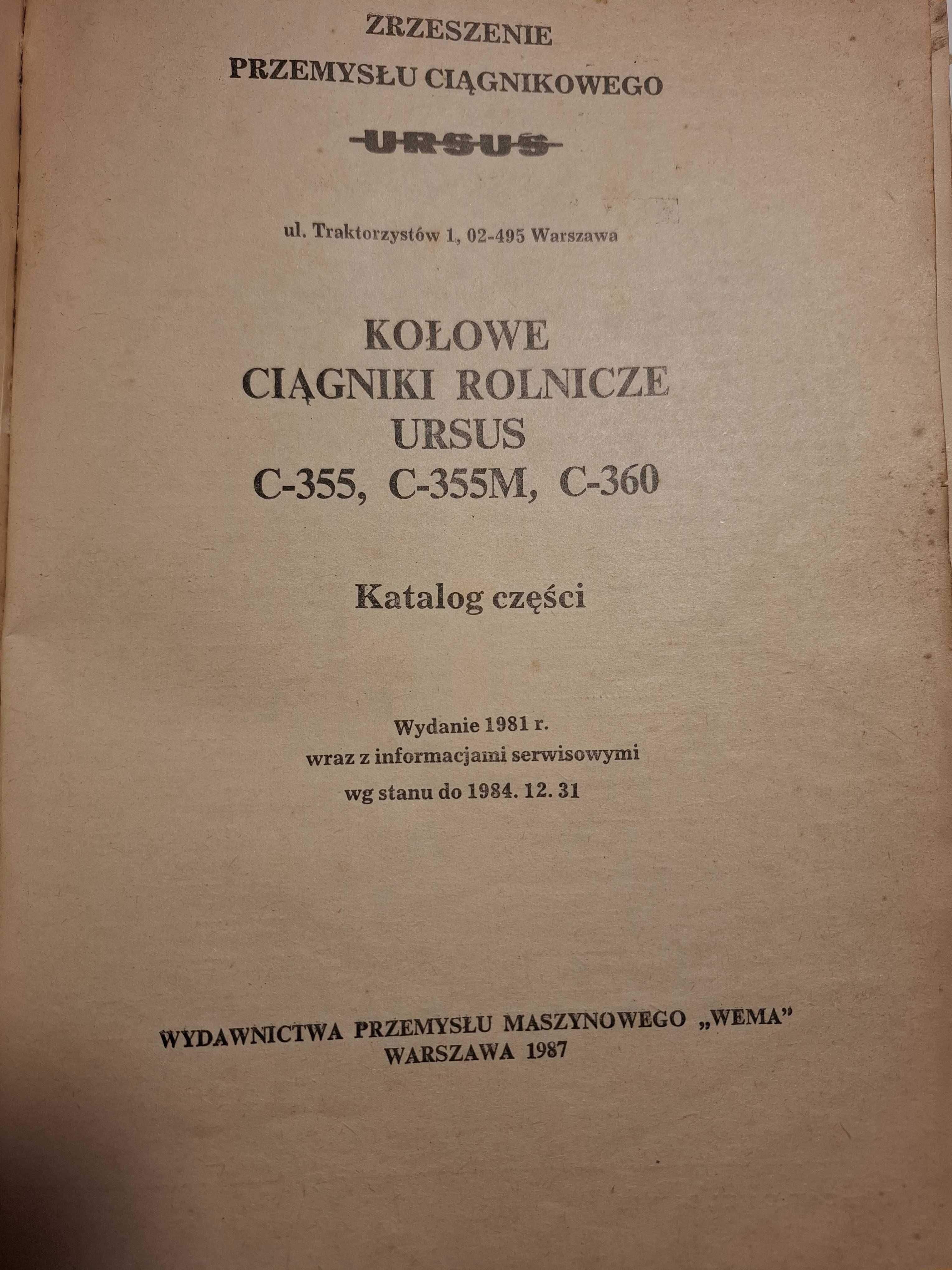 Katalog części URSUS C-355, C-355M, C-360