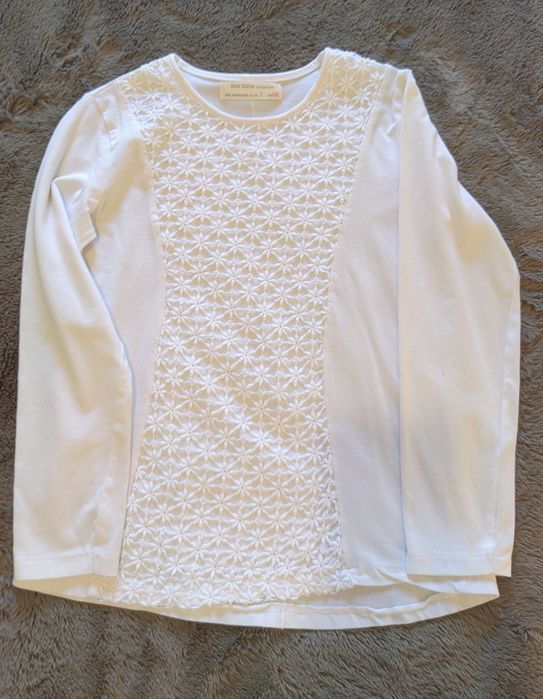 Blusa branca Zara Kids, menina 7 anos