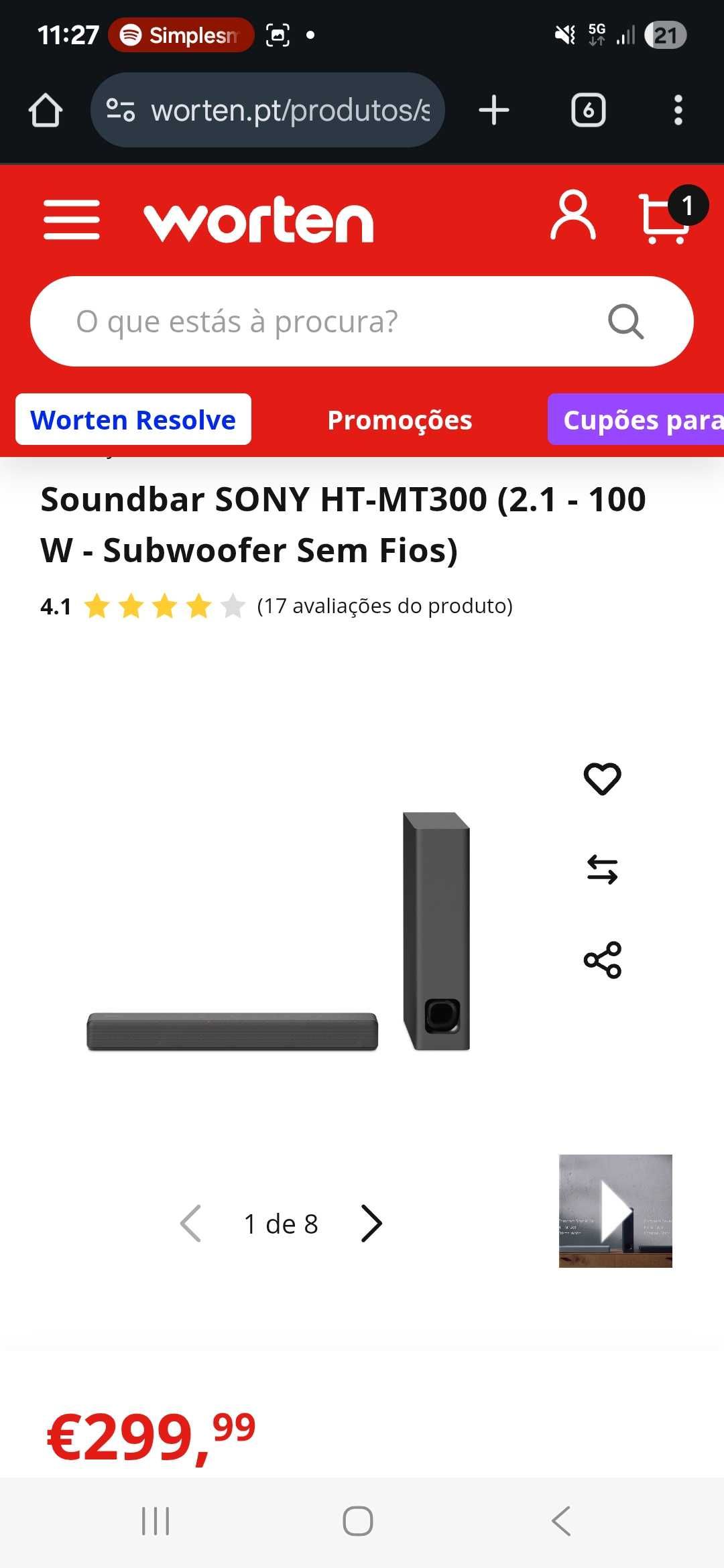 Soundbar SONY HT-MT300